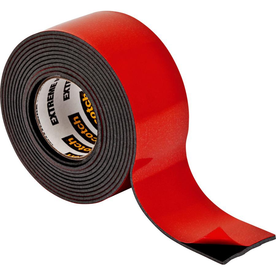 Scotch-Mount Extreme Double-Sided Mounting Tape - 5 ft Length x 1" Width - 1 Roll - Black. Picture 3