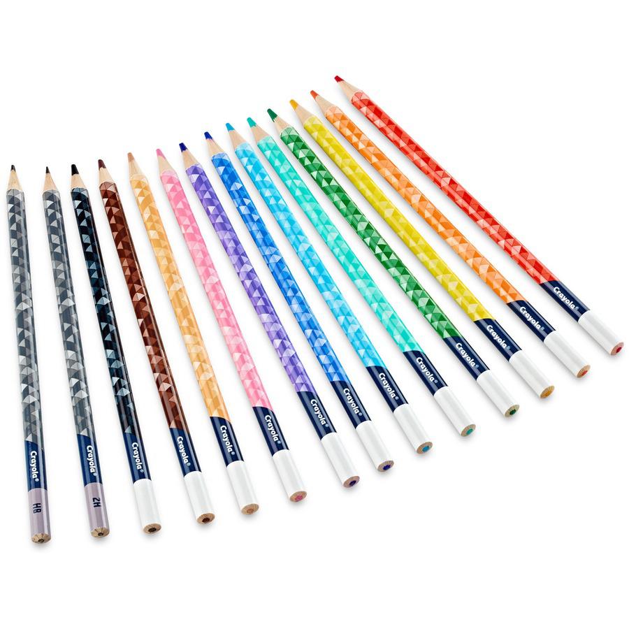 Crayola Sketch & Shade Doodle Pencils - 2H, HB Lead - Graphite Lead - Multicolor Barrel - 14 / Pack. Picture 12