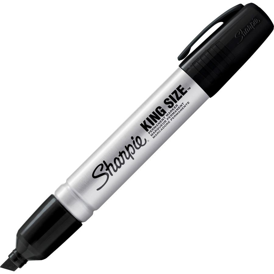 Sharpie King Size Permanent Markers - Bold Marker Point - Chisel Marker Point Style - Black - Plastic Barrel - 12 / Dozen. Picture 7