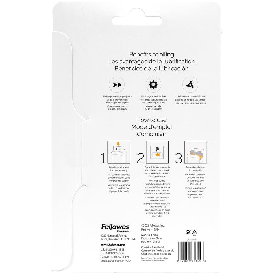 Fellowes Powershred Performance+ Lubricant Sheets - Dust Retention - White. Picture 14