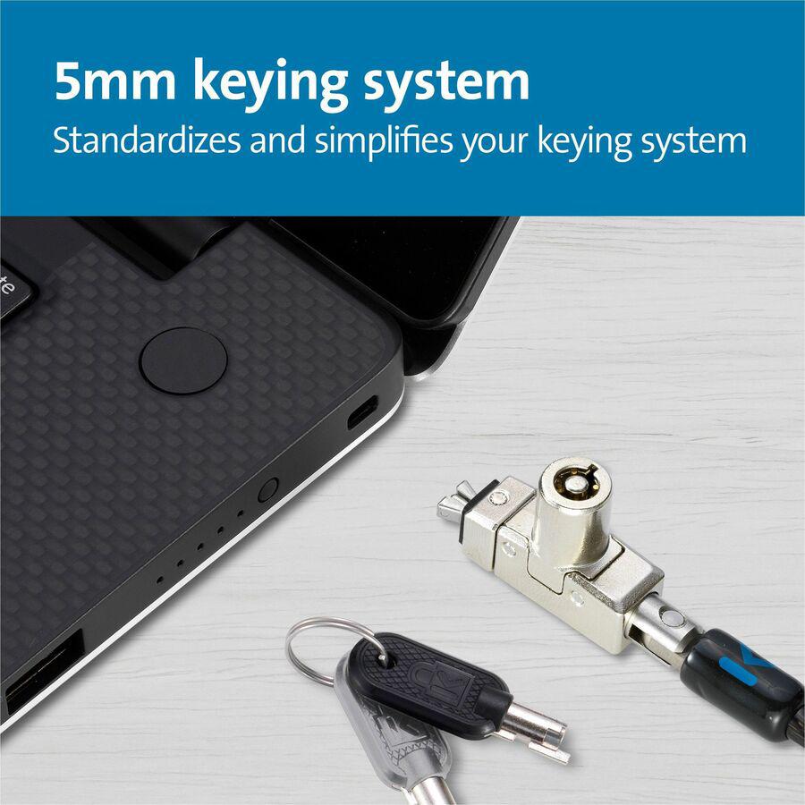 Kensington Slim N17 2.0 Keyed Laptop Lock - Keyed Lock - Black - Carbon Steel - 6 ft - For Notebook. Picture 13
