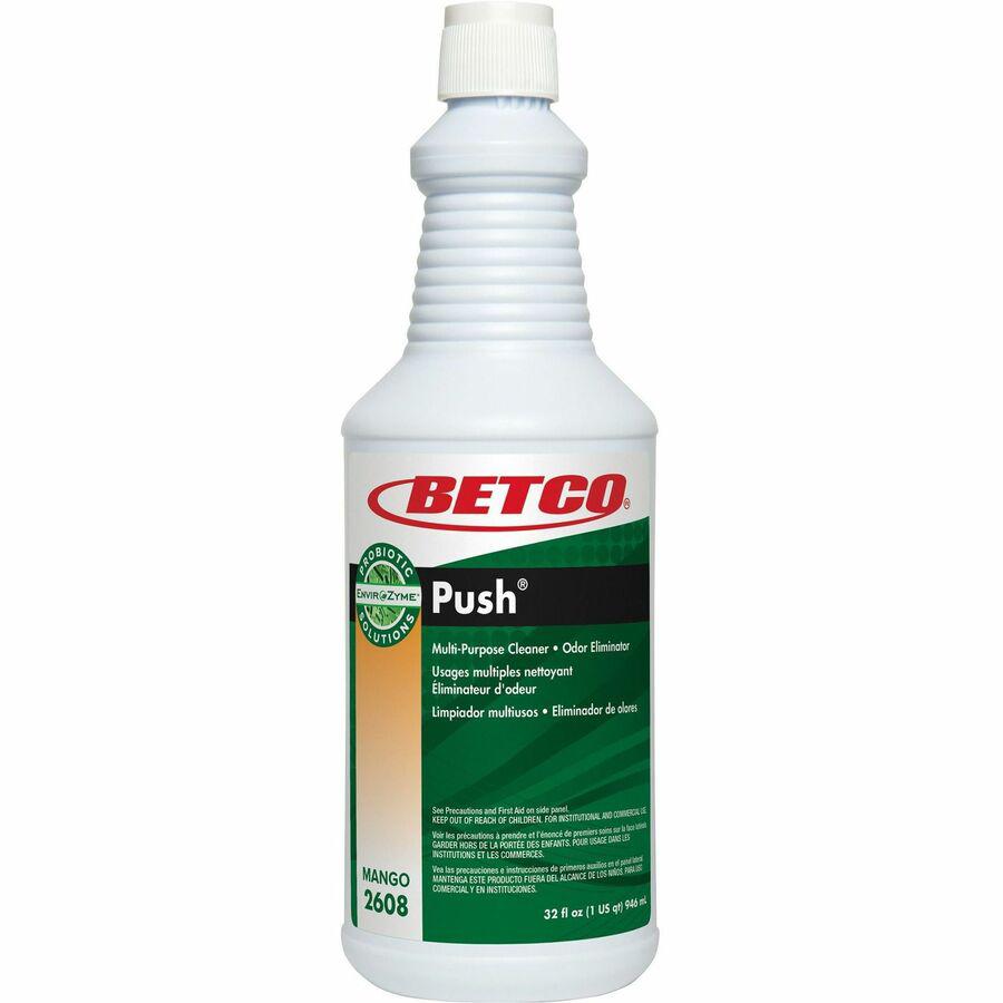 Betco BioActive Solutions Push Cleaner - Concentrate - Mango Scent - 12 / Carton - Non-corrosive, Non-flammable, Caustic-free - Milky White. Picture 3