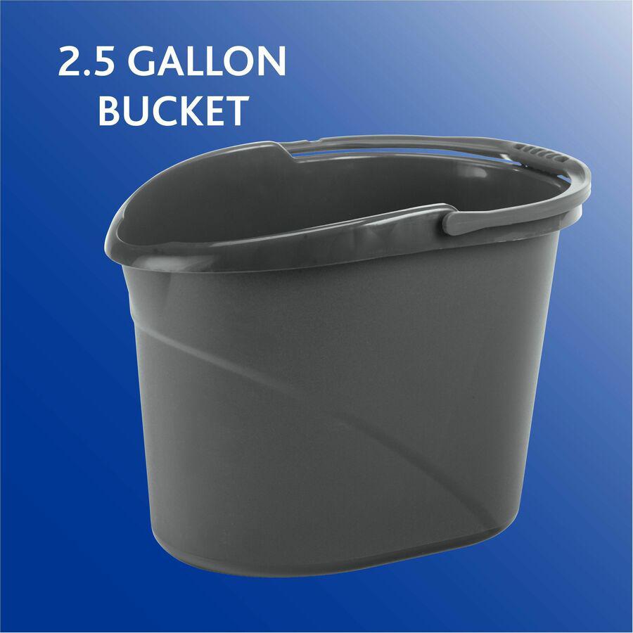 O-Cedar Easy Pour Bucket - 3 gal - Splash Resistant, Durable, Handle - Plastic - Gray - 1 Each. Picture 12