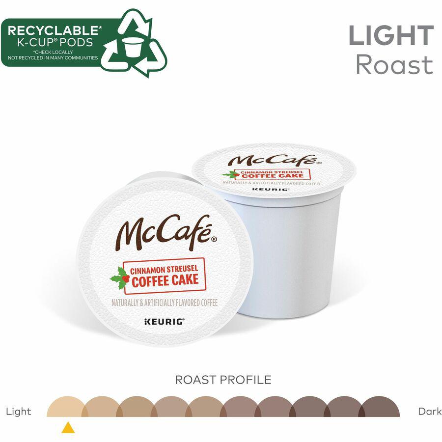 McCafe K-Cup Cinnamon Streusel Cake Coffee - Compatible with Keurig K-Cup Brewer - Light - 24 / Box. Picture 12