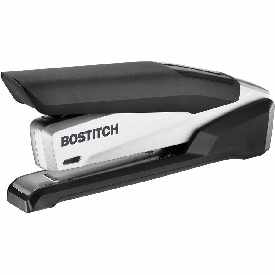 Bostitch InPower Spring-Powered Antimicrobial Desktop Stapler - 28 Sheets Capacity - 210 Staple Capacity - Full Strip - 1 Each - Silver, Black. Picture 12
