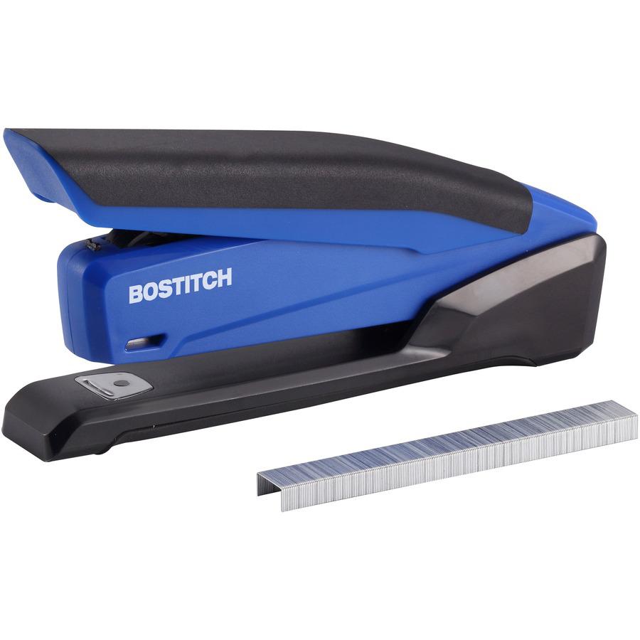 Bostitch InPower Spring-Powered Antimicrobial Desktop Stapler - 20 Sheets Capacity - 210 Staple Capacity - Full Strip - 1 Each - Blue. Picture 15