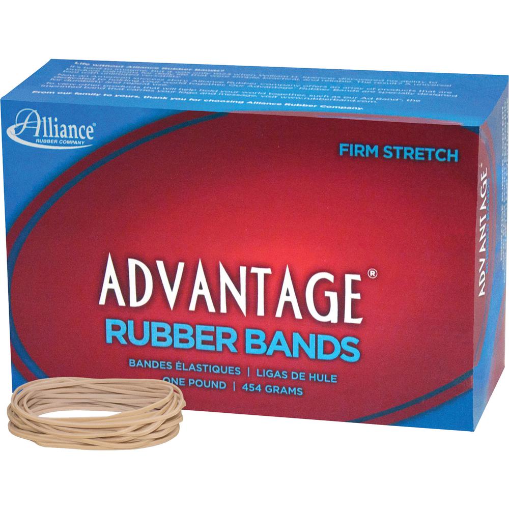 Alliance Rubber 26195 Advantage Rubber Bands - Size #19 - Approx. 1250 Bands - 3 1/2" x 1/16" - Natural Crepe - 1 lb Box. Picture 4