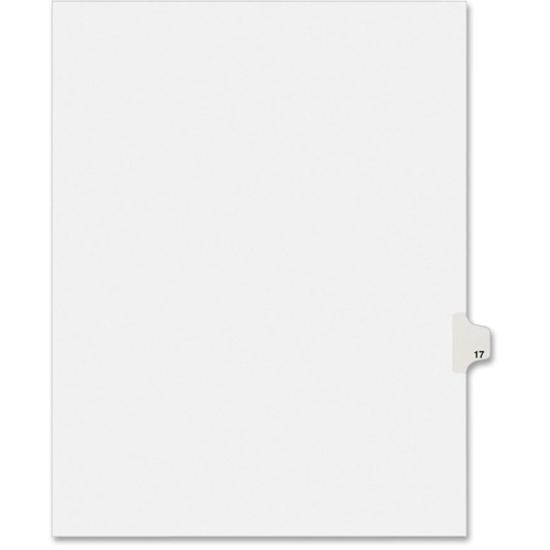 Avery&reg; Individual Legal Exhibit Dividers - Avery Style - 1 Printed Tab(s) - Digit - 17 - 1 Tab(s)/Set - 8.5" Divider Width x 11" Divider Length - Letter - White Paper Divider - Paper Tab(s) - 25 /. Picture 3