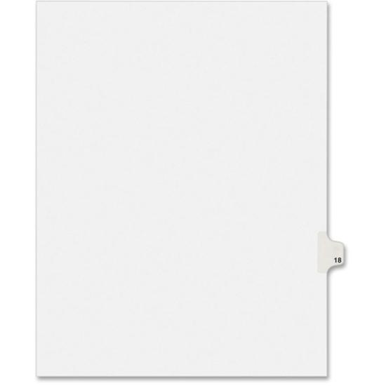 Avery&reg; Individual Legal Exhibit Dividers - Avery Style - 1 Printed Tab(s) - Digit - 18 - 1 Tab(s)/Set - 8.5" Divider Width x 11" Divider Length - Letter - White Paper Divider - Paper Tab(s) - 25 /. Picture 3