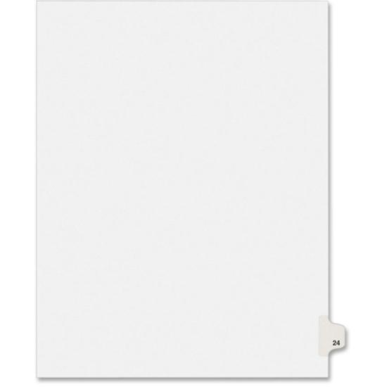 Avery&reg; Individual Legal Exhibit Dividers - Avery Style - 1 Printed Tab(s) - Digit - 24 - 1 Tab(s)/Set - 8.5" Divider Width x 11" Divider Length - Letter - White Paper Divider - Paper Tab(s) - 25 /. Picture 3