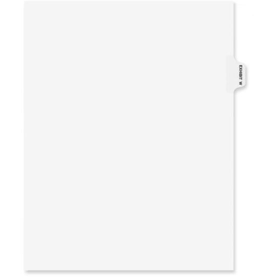 Avery&reg; Individual Legal Exhibit Dividers - Avery Style - 1 Printed Tab(s) - Character - W - 8.5" Divider Width x 11" Divider Length - Letter - White Paper Divider - Paper Tab(s) - 25 / Pack. Picture 3