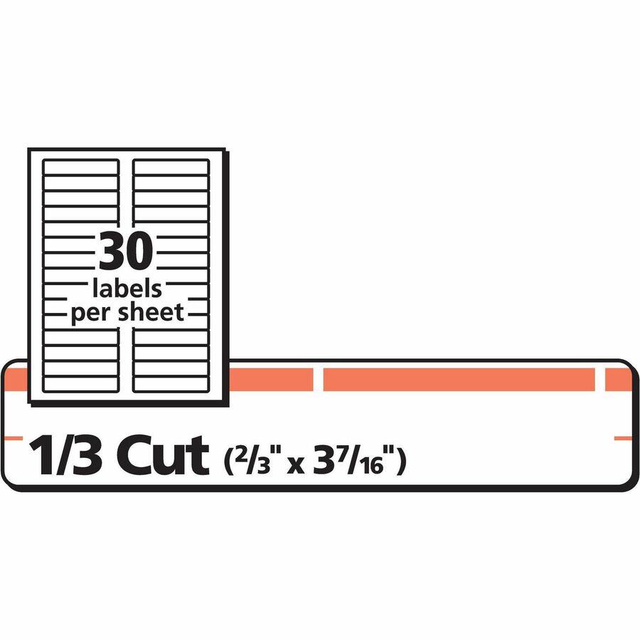 Avery&reg; TrueBlock File Folder Labels - Permanent Adhesive - Rectangle - Laser, Inkjet - Orange - Paper - 30 / Sheet - 25 Total Sheets - 750 Total Label(s) - 750 / Pack. Picture 12