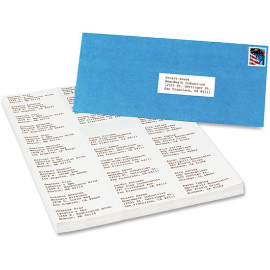 Avery&reg; Copier Address Labels - 1" Width x 2 3/16" Length - Permanent Adhesive - Rectangle - White - Paper - 33 / Sheet - 250 Total Sheets - 8250 Total Label(s) - 8250 / Box. Picture 6