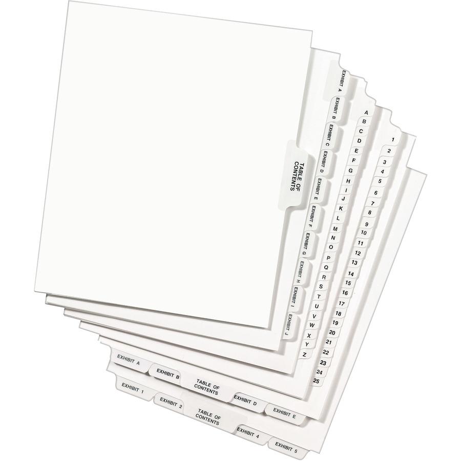 Avery&reg; Premium Collated Legal Exhibit Dividers with Table of Contents Tab - Avery Style - 26 x Divider(s) - Printed Tab(s) - Digit - 26-50 - 26 Tab(s)/Set - 8.5" Divider Width x 11" Divider Length. Picture 2