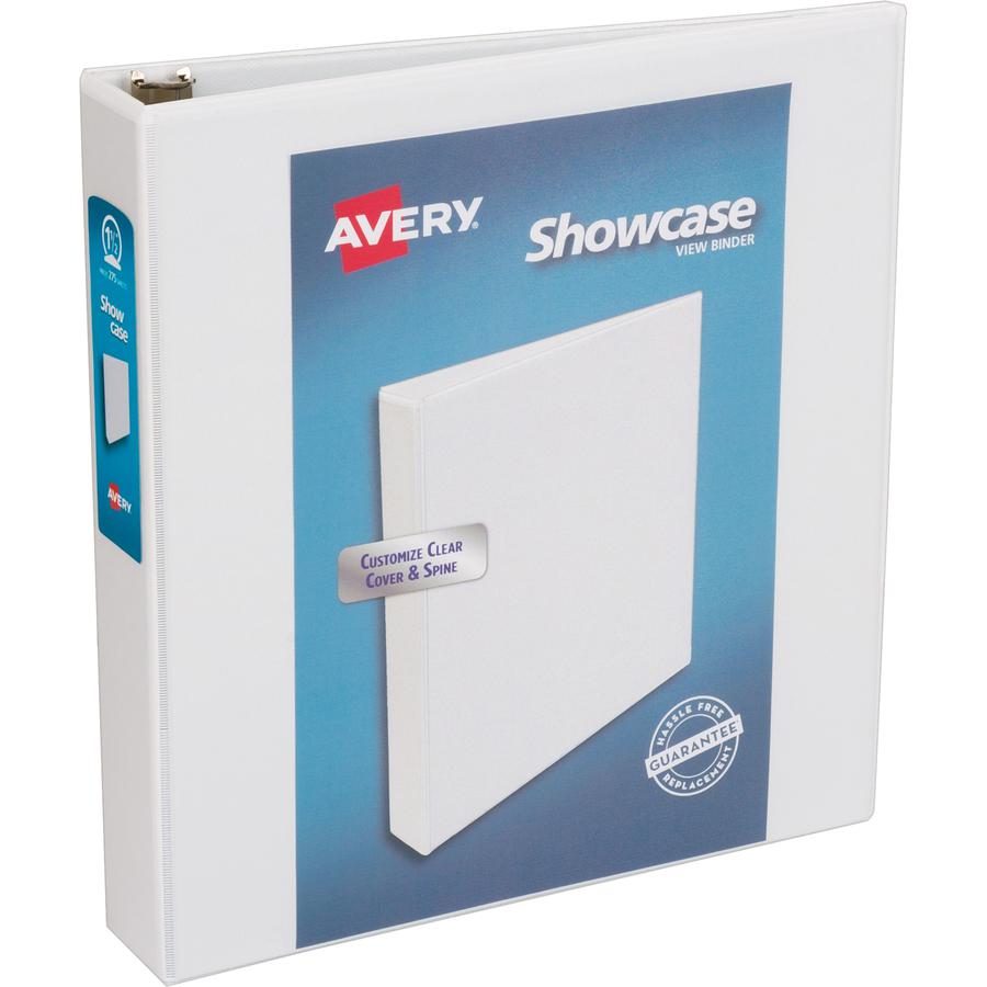 Avery&reg; Showcase Economy View Binder - 1 1/2" Binder Capacity - Letter - 8 1/2" x 11" Sheet Size - 275 Sheet Capacity - 3 x Round Ring Fastener(s) - 2 Inside Front & Back Pocket(s) - White - Clear . Picture 2