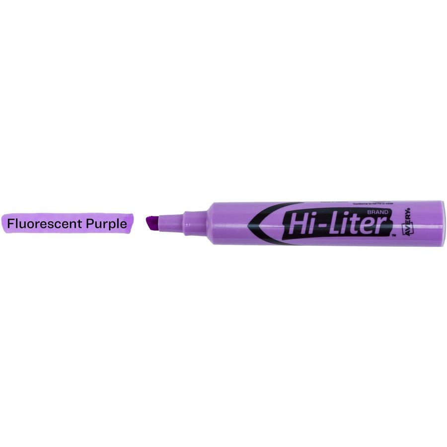 Avery&reg; Desk Style HI-LITER&reg;, Fluorescent Purple - Chisel Marker Point Style - Fluorescent Purple - Purple Barrel. Picture 5
