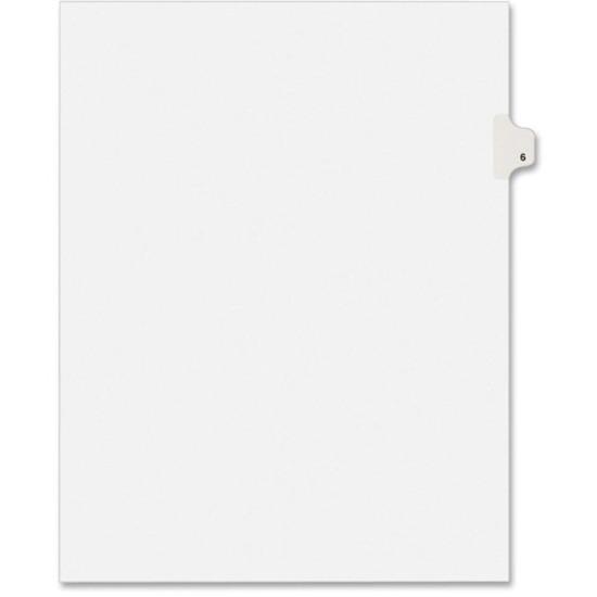 Avery&reg; Alllstate Style Individual Legal Dividers - 25 x Divider(s) - Side Tab(s) - 6 - 1 Tab(s)/Set - 8.5" Divider Width x 11" Divider Length - Letter - 8.50" Width x 11" Length - White Paper Divi. Picture 5