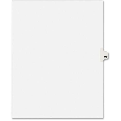 Avery&reg; Side Tab Individual Legal Dividers - 25 x Divider(s) - Side Tab(s) - 287 - 1 Tab(s)/Set - 8.5" Divider Width x 11" Divider Length - Letter - 8.50" Width x 11" Length - White Paper Divider -. Picture 2