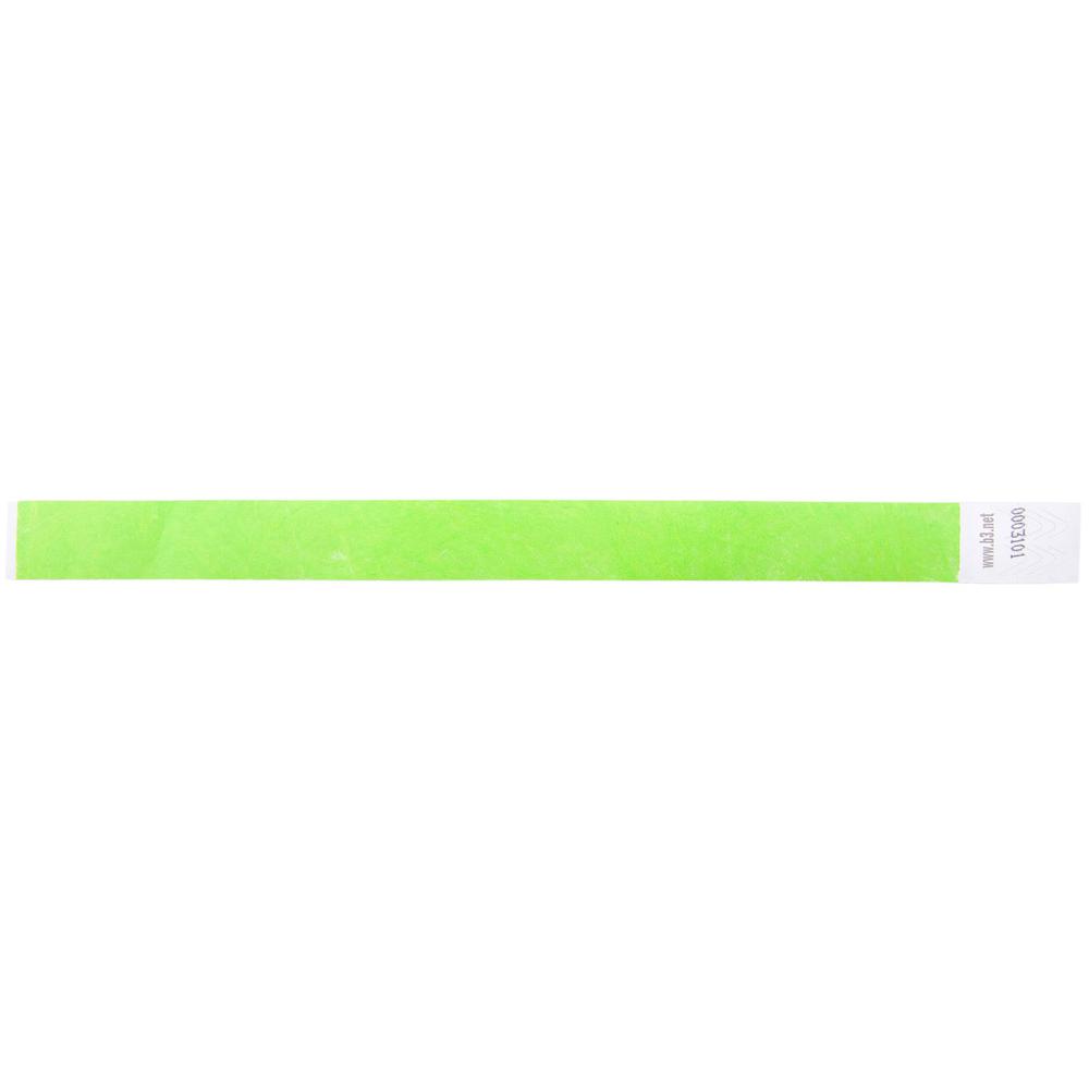 SICURIX Standard Dupont Tyvek Security Wristband - 100 / Pack - 0.8" Height x 10" Width Length - Neon Green - Tyvek. Picture 6