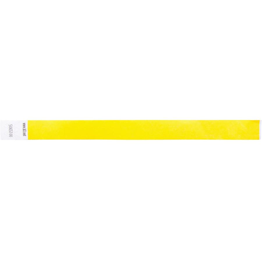 SICURIX Standard Dupont Tyvek Security Wristband - 100 / Pack - 0.8" Height x 10" Width Length - Yellow - Tyvek. Picture 7