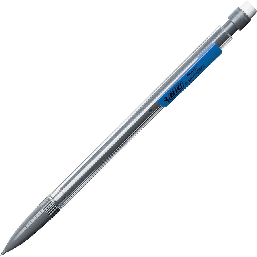 BIC Refillable Mechanical Pencils - 0.5 mm Lead Diameter - Refillable - Clear Barrel - 1 Dozen. Picture 6