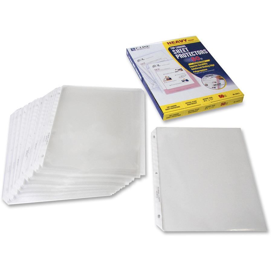 C-Line Heavyweight Poly Sheet Protectors - Clear, Top Loading, 11 x 8-1/2, 50/BX, 62013. Picture 5