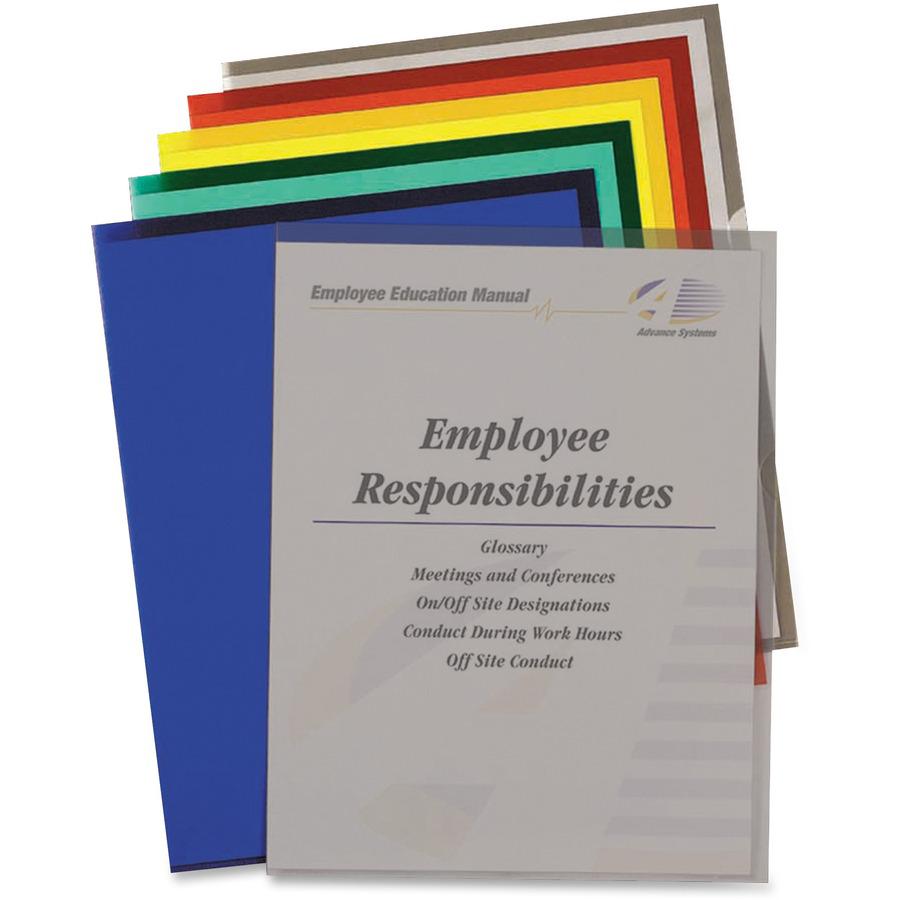 C-Line Poly Project Folders - Assorted Colors, Reduced Glare, 11 x 8-1/2, 25/BX, 62130. Picture 3