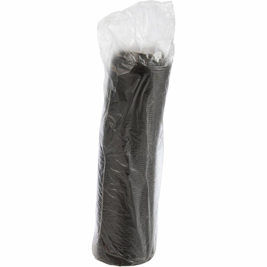 Dart Black Plastic Reclosable Lids - Round - Plastic - 1000 / Carton - 100 Per Bag - Black. Picture 10