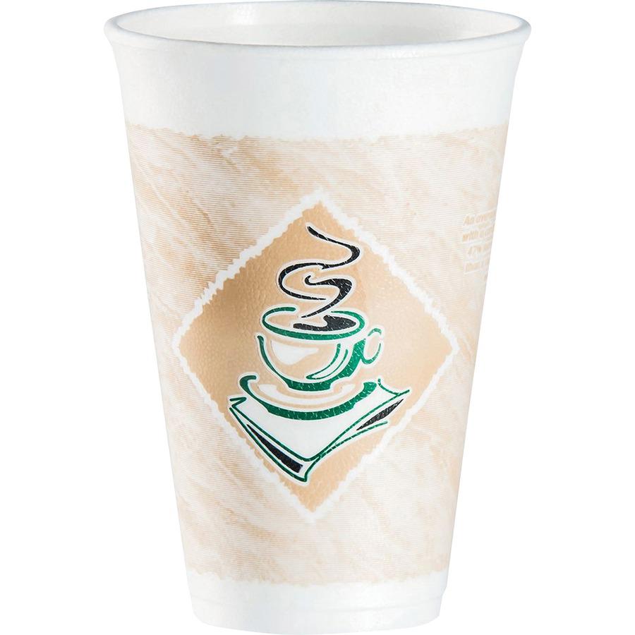 Dart 16 oz Cafe G Design Insulated Foam Cups - 25 / Bag - 40 / Carton - White - Foam - Cold Drink, Hot Drink. Picture 8