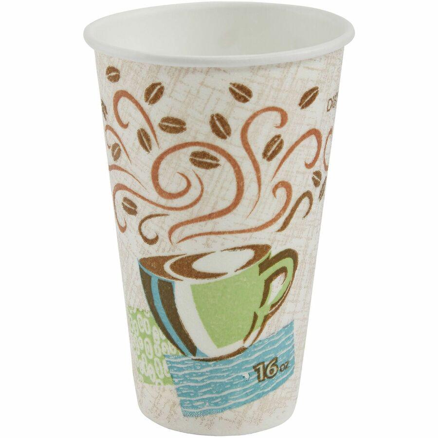 Dixie PerfecTouch Insulated Paper Hot Coffee Cups by GP Pro - 16 fl oz - 50 / Pack - Polystyrene - Hot Drink. Picture 6