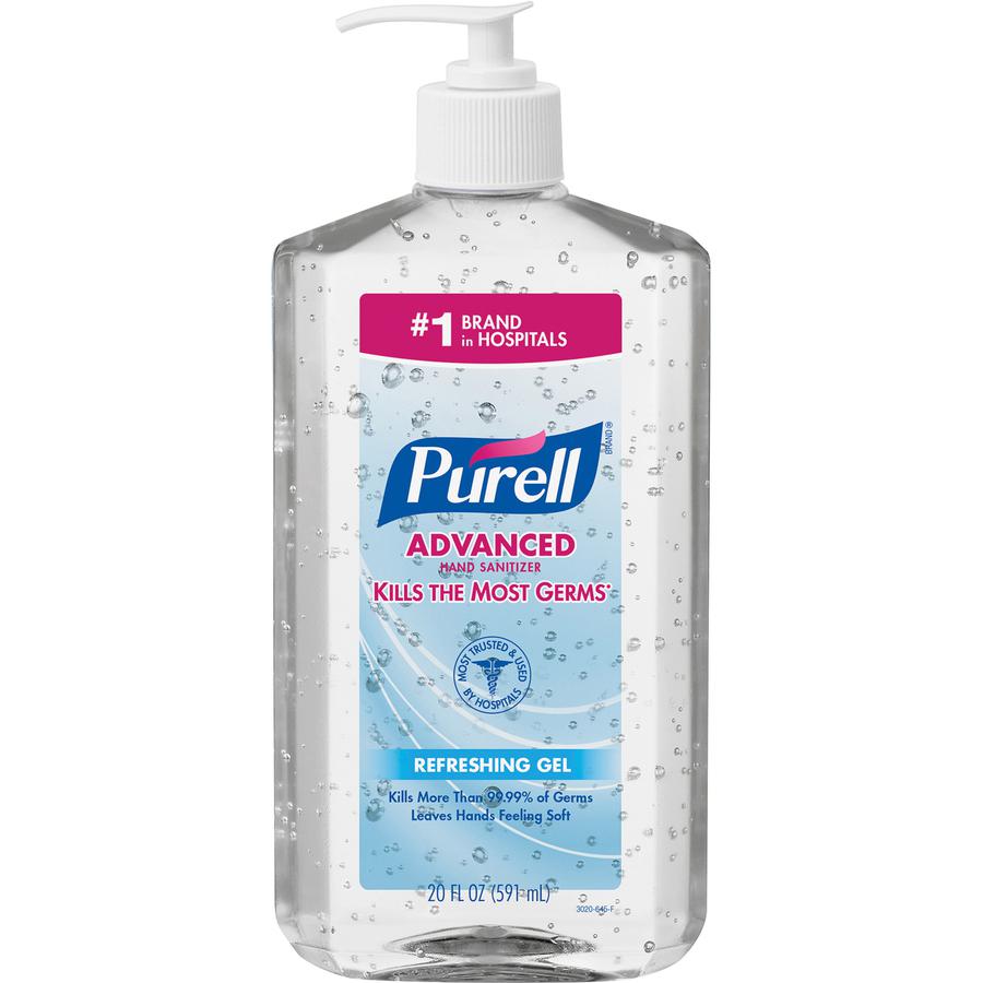 PURELL&reg; Advanced Hand Sanitizer - Clean Scent - 20 fl oz (591.5 mL) - Pump Bottle Dispenser - Hand, Skin - Moisturizing - Clear - Triclosan-free, Paraben-free, Phthalate-free - 12 / Carton. Picture 5