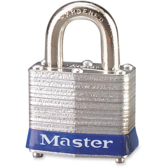 Master Lock High Security Padlock - Keyed Different - 0.28" Shackle Diameter - Cut Resistant, Rust Resistant - Steel - Silver - 1 Each. Picture 3