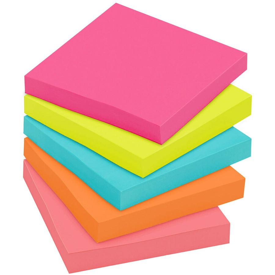 Post-it&reg; Notes - Poptimistic Color Collection - 1400 - 3" x 3" - Square - 100 Sheets per Pad - Unruled - Power Pink, Vital Orange, Aqua Splash, Guava, Acid Lime, Neon Green - Paper - Self-adhesive. Picture 5