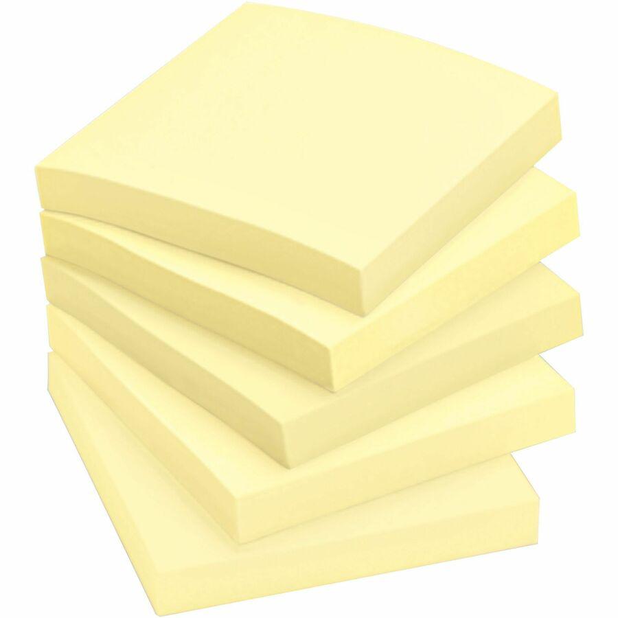 Post-it&reg; Notes Original Notepads - 3" x 3" - Square - 100 Sheets per Pad - Unruled - Canary Yellow - Paper - Self-adhesive, Repositionable - 12 / Pack. Picture 15