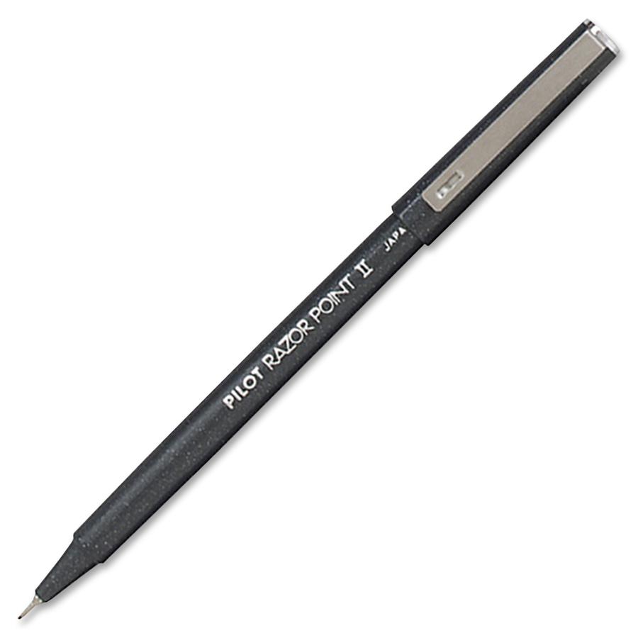 Pilot Razor Point II Marker Pens - Super Fine Pen Point - 0.3 mm Pen Point Size - Black - Black Barrel - Plastic Tip - 1 Dozen. Picture 3