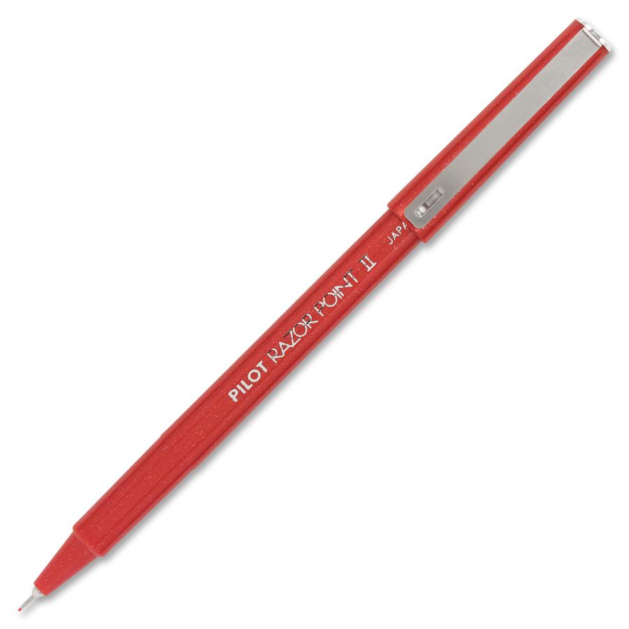 Pilot Razor Point II Marker Pens - Super Fine Pen Point - 0.3 mm Pen Point Size - Red - Red Barrel - Plastic Tip - 1 Dozen. Picture 3