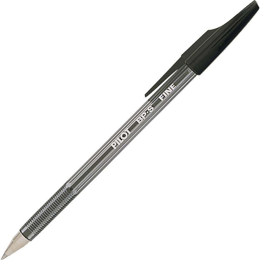 Pilot Better BP-S Ball Stick Pens - Fine Pen Point - 0.7 mm Pen Point Size - Refillable - Black - Crystal, Clear Barrel - Stainless Steel Tip - 1 Dozen. Picture 2