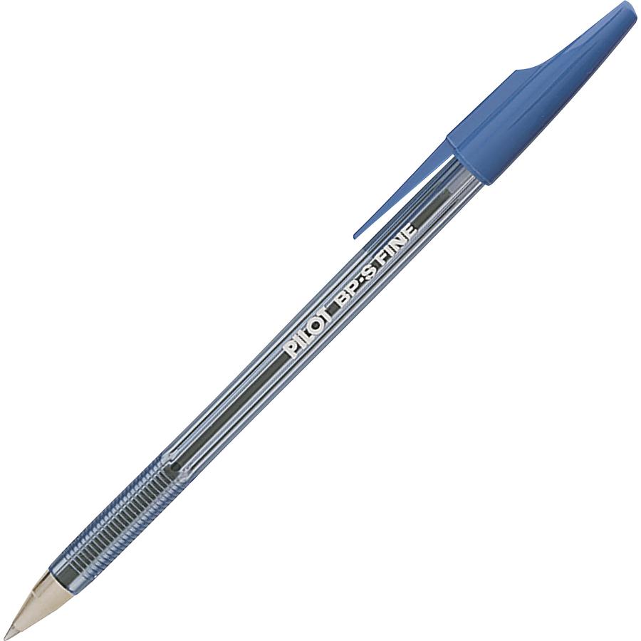Pilot Better BP-S Ball Stick Pens - Fine Pen Point - 0.7 mm Pen Point Size - Refillable - Blue - Crystal, Clear Barrel - Stainless Steel Tip - 1 Dozen. Picture 3
