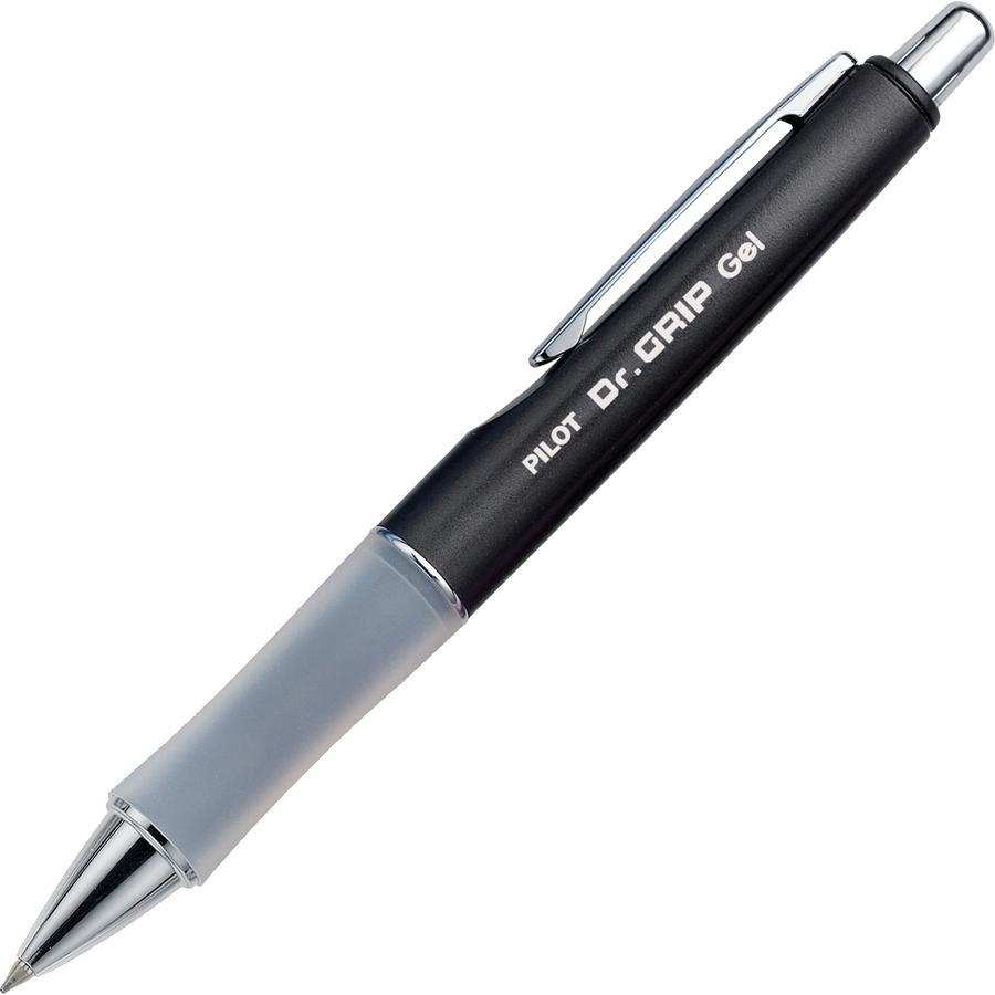 Pilot Dr. Grip Retractable Gel Rollerball Pens - Fine Pen Point - 0.7 mm Pen Point Size - Refillable - Retractable - Black Gel-based Ink - Charcoal Gray Barrel - 1 Each. Picture 3