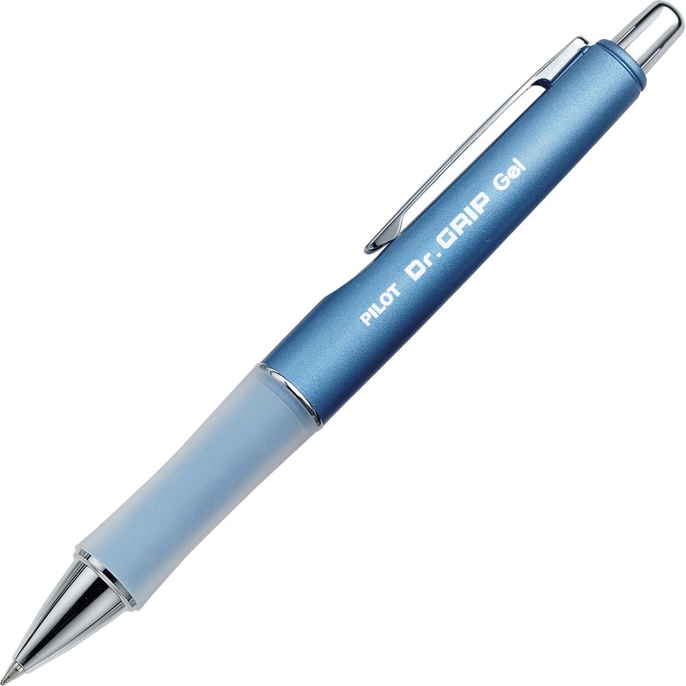 Pilot Dr. Grip Retractable Gel Rollerball Pens - Fine Pen Point - 0.7 mm Pen Point Size - Refillable - Retractable - Black Gel-based Ink - Ice Blue Barrel - 1 Each. Picture 3