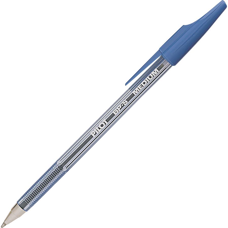 Pilot Better BP-S Ball Stick Pens - Medium Pen Point - 1 mm Pen Point Size - Refillable - Blue - Crystal, Clear Barrel - Stainless Steel Tip - 1 Dozen. Picture 3