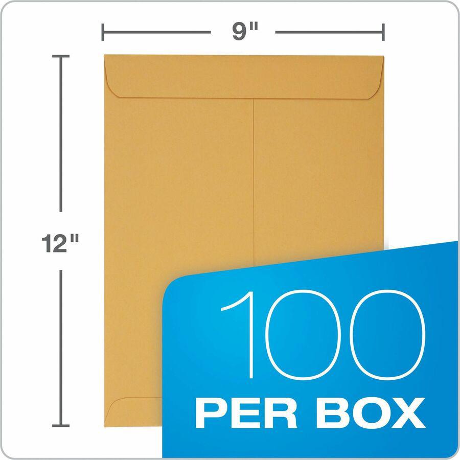 Quality Park 9 x 12 Catalog Envelopes with Redi-Strip&reg; Closure - Catalog - #10 1/2 - 9" Width x 12" Length - 28 lb - Self-sealing - Kraft - 100 / Box - Kraft. Picture 11