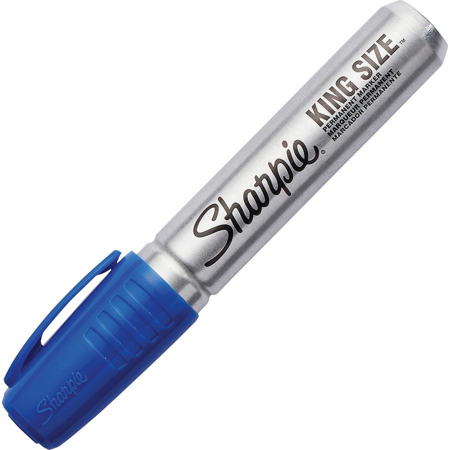 Sharpie King-Size Permanent Markers - Chisel Marker Point Style - Blue - Silver Plastic Barrel - 1 Dozen. Picture 7