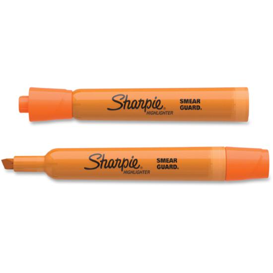 Sharpie SmearGuard Tank Style Highlighters - Broad Marker Point - Chisel Marker Point Style - Fluorescent Orange - Orange Barrel - 1 Dozen. Picture 2
