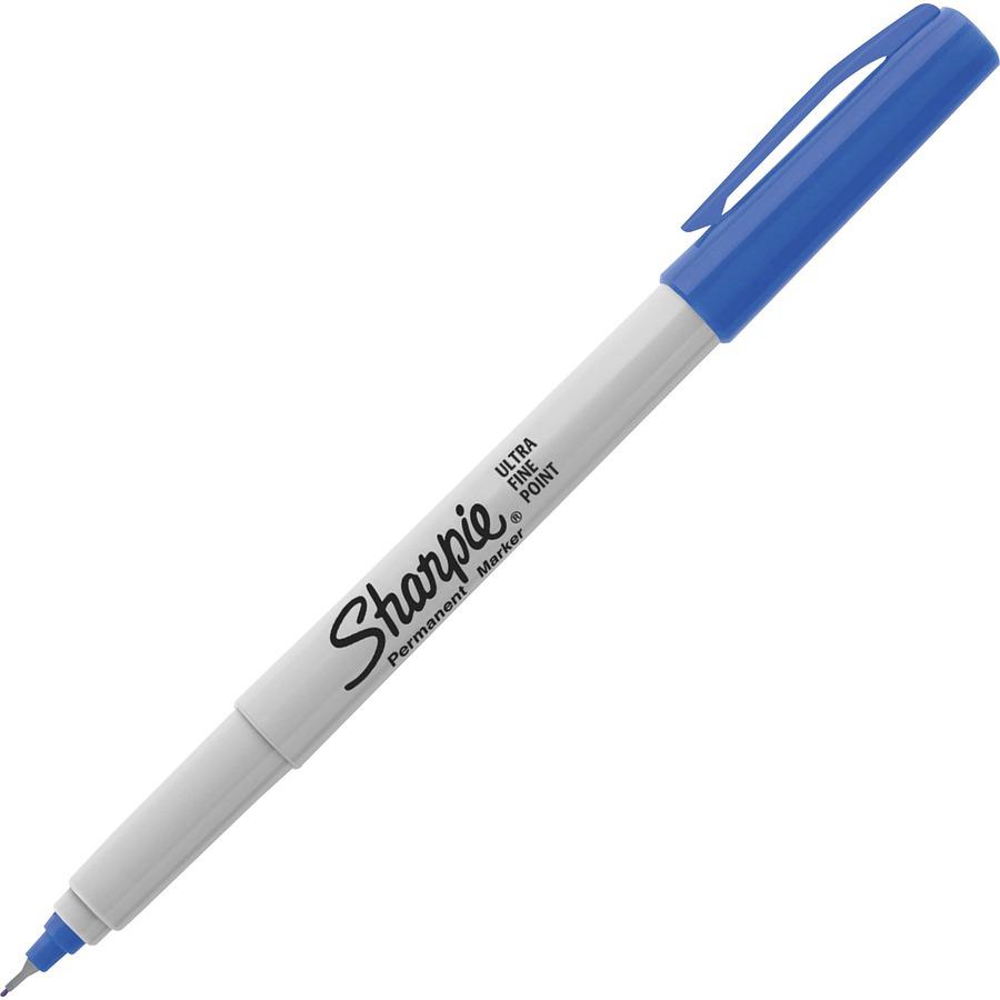 Sharpie Precision Permanent Markers - Ultra Fine, Fine Marker Point - Blue Alcohol Based Ink - 12 / Box. Picture 5