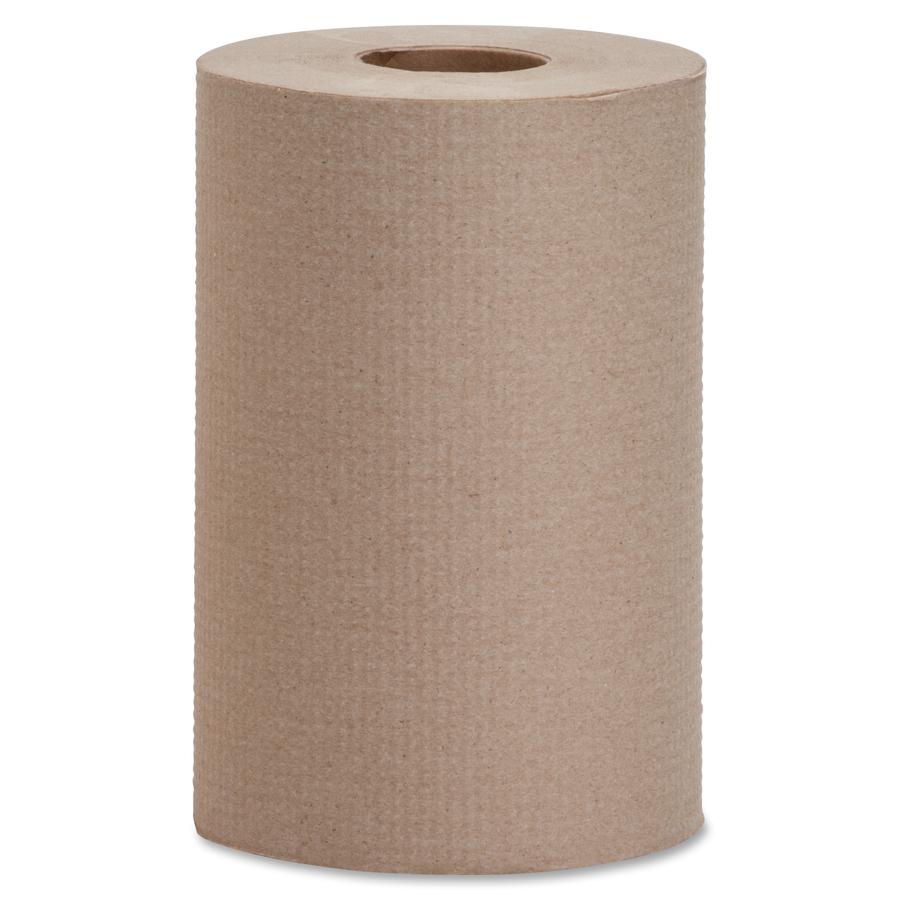 Genuine Joe Embossed Hardwound Roll Towels - 7.88" x 350 ft - Natural - Absorbent - For Restroom - 12 / Carton. Picture 2