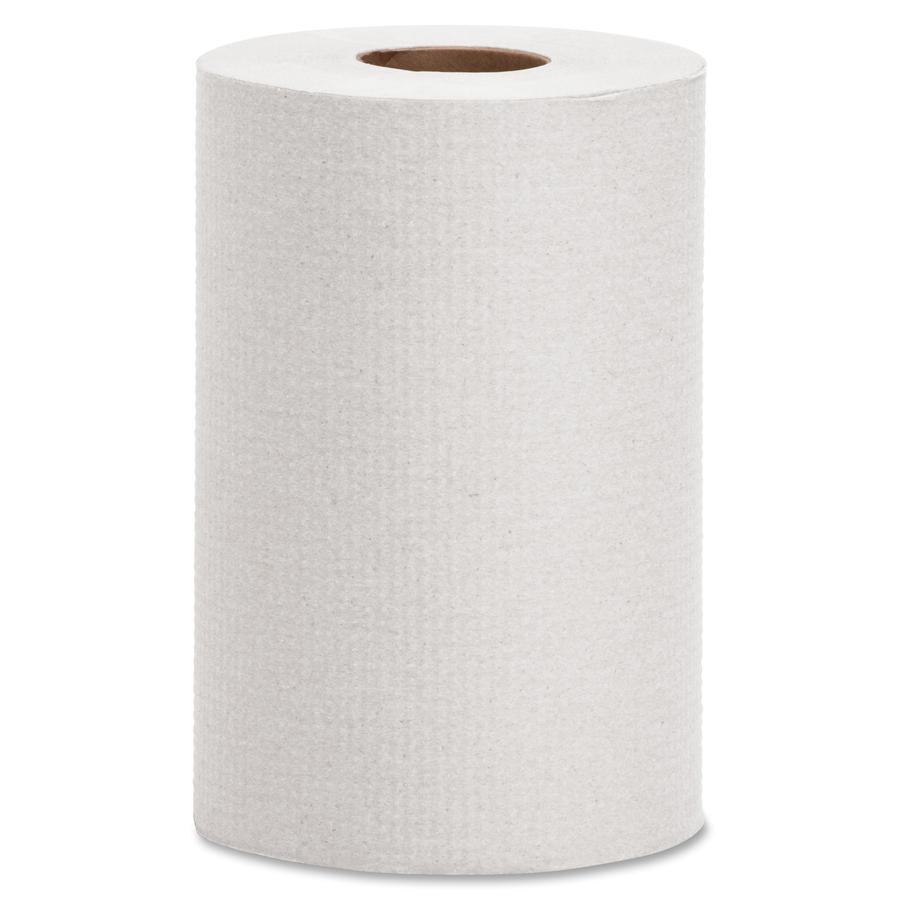 Genuine Joe Hardwound Roll Paper Towels - 7.88" x 350 ft - White - Absorbent - For Restroom - 12 / Carton. Picture 2