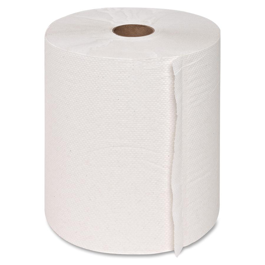 Genuine Joe Hardwound Roll Paper Towels - 7.90" x 800 ft - White - Absorbent, Chlorine-free - For Restroom - 6 / Carton. Picture 7