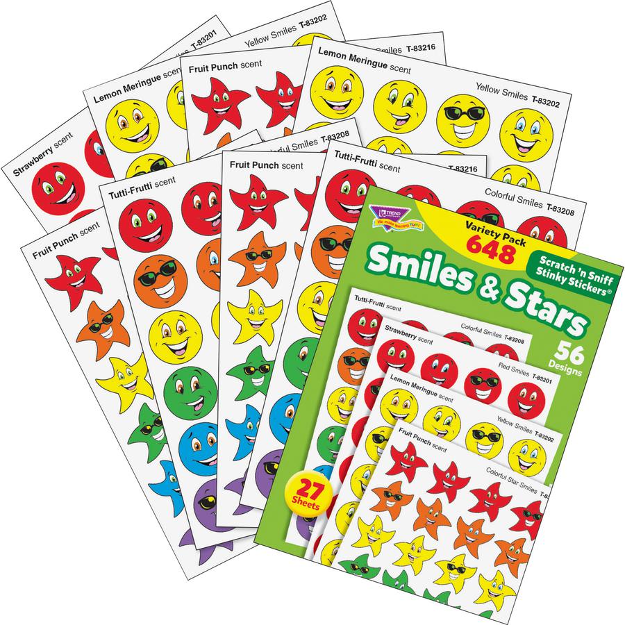 Trend Stinky Stickers Jumbo Variety Pack - Self-adhesive - Acid-free, Non-toxic, Photo-safe, Scented - Assorted - Paper - 648 / Pack. Picture 2
