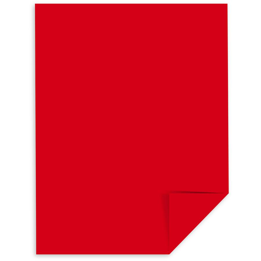 Astrobrights Color Card Stock - Re-Entry Red - Letter - 8 1/2" x 11" - 65 lb Basis Weight - Smooth - 250 / Pack - Green Seal - Acid-free, Lignin-free, Durable, Heavyweight - Re-entry Red. Picture 3